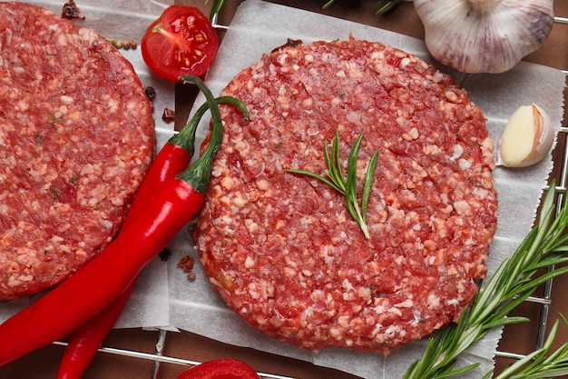 Free photo ingredient for cooking grilled meat ground meat