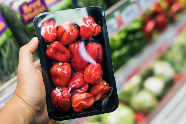 ingredient hand supermarket close up shopping market