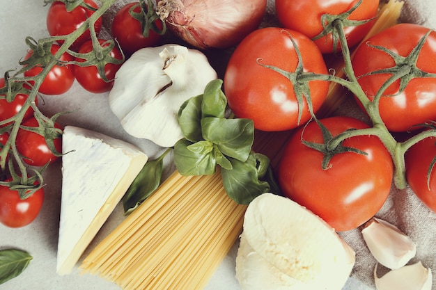 Ingredients for cooking pasta