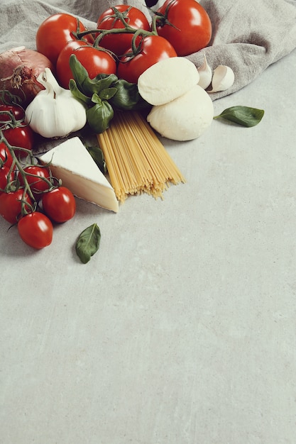 Ingredients for cooking pasta