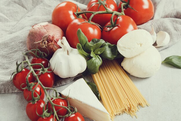 Ingredients for cooking pasta