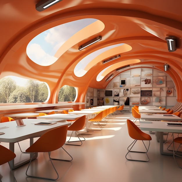 Free photo innovative and futuristic classroom for students