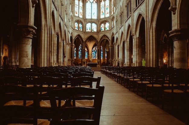 inside of a medieval church