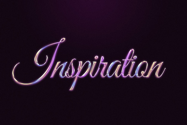 Inspiration word in colorful embossed chrome style