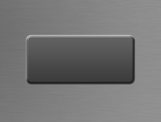 Free photo interesting illustration of a clean metal surface with a button with a copy space