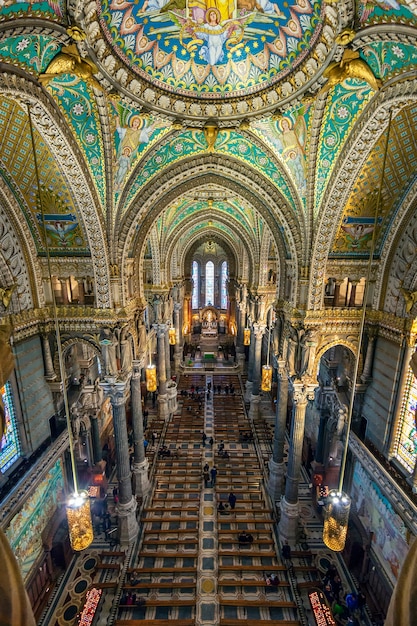 Free Photo interior of basilica, notre dame de fourviere in lyon, france - europe