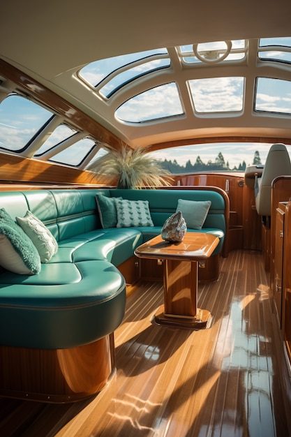 Free photo interior of boat