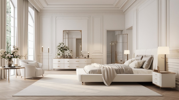 Free photo interior design in neoclassical style with furnishings and decor