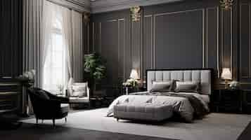 Free photo interior design in neoclassical style with furnishings and decor