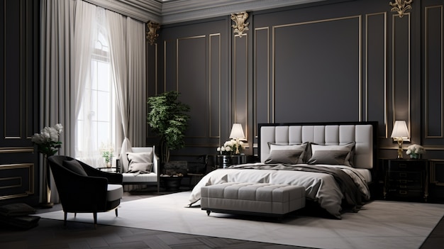 Free Photo interior design in neoclassical style with furnishings and decor