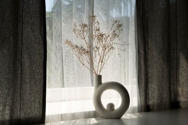 Interior design with beautiful vase