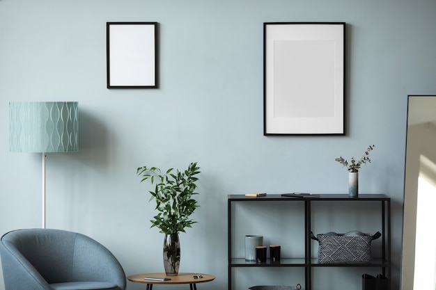 Free photo interior home decor with photo frames