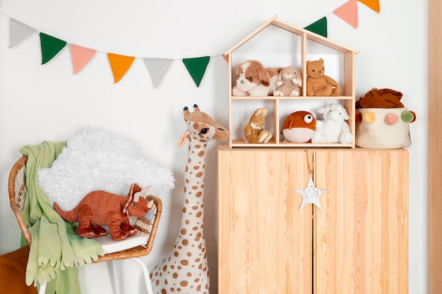 Free Photo interior of kids room decoration with toys