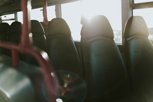 Free photo interior of a public bus transport