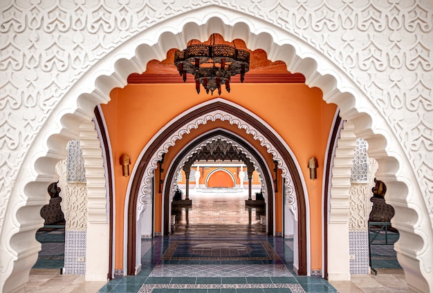 Free photo the interior of the room is in a traditional oriental style with many details.