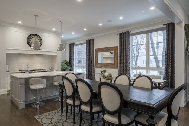 Free Photo interior shot of a luxurious house dining room