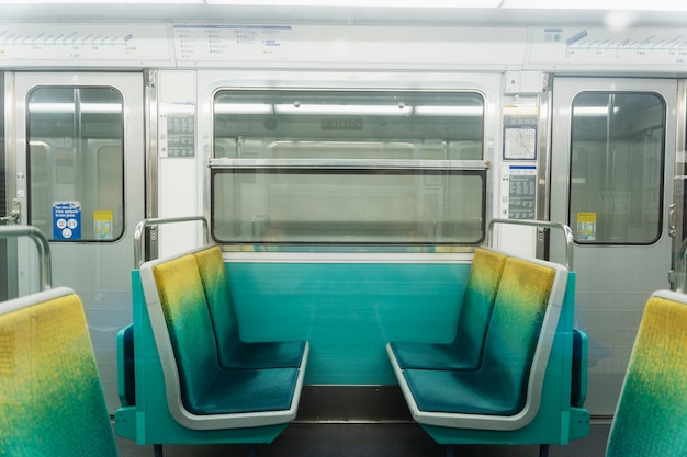 Free photo the interior of a subway train