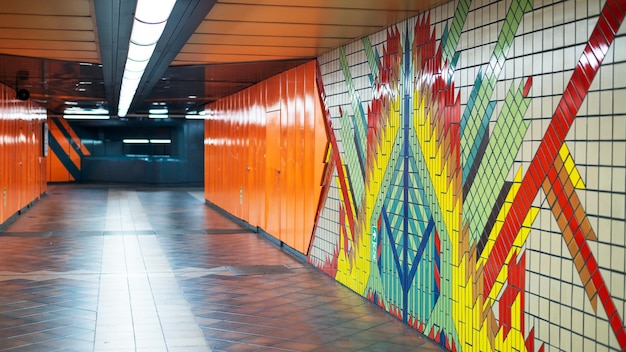 Interior of an underground station in Berlin Germany