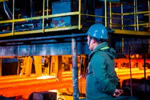 Free photo interior view of a steel factory