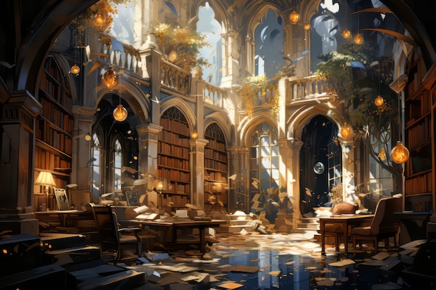 Free photo international day of education scene with fantasy style