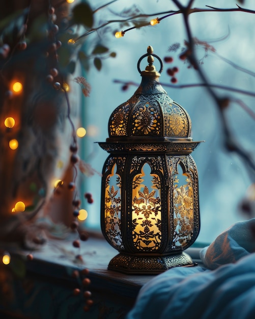 Intricate lantern design for islamic ramadan celebration