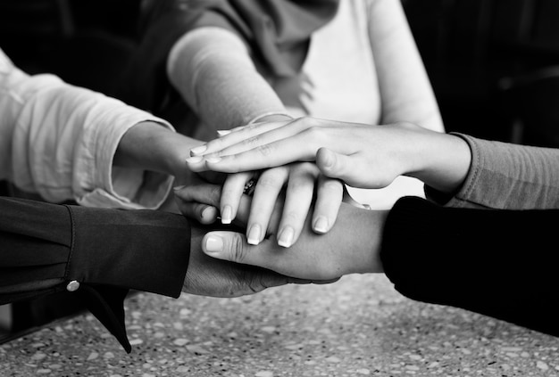 Free Photo islamic friends hands stack for teamwork