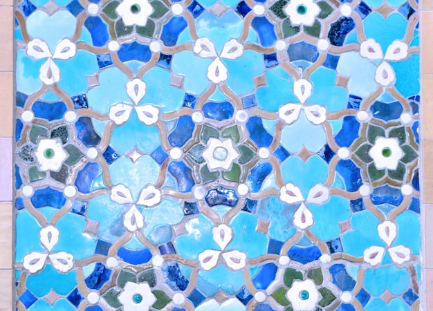 Free photo islamic mosque ornamental tiles