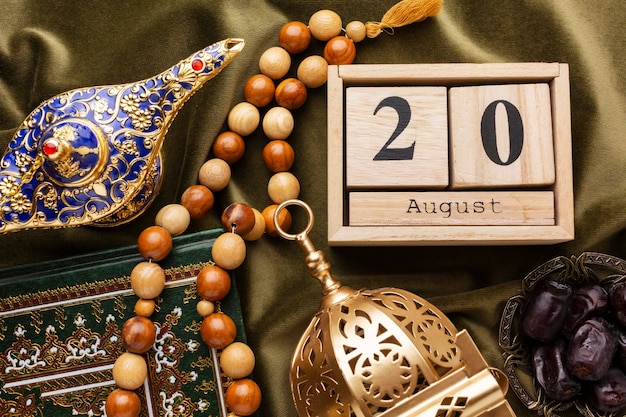 Free photo islamic new year decoration with praying beads