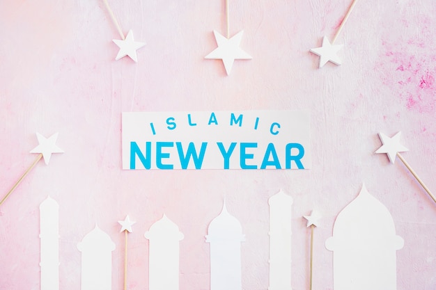 Free photo islamic new year paper in stars and mosque