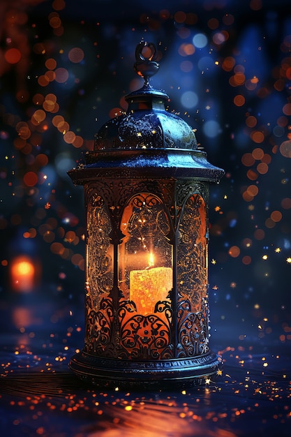 Islamic ramadan celebration lantern in fantasy style