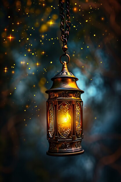 Islamic ramadan celebration lantern in fantasy style