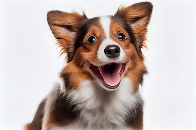 Free Photo isolated happy smiling dog white background portrait 1