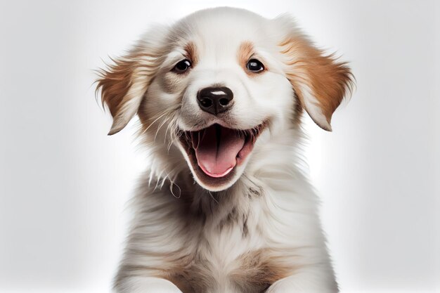 Isolated Happy Smiling Dog White Background Portrait 1