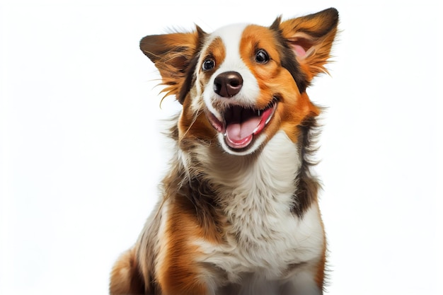 Free photo isolated happy smiling dog white background portrait 5