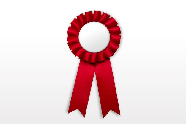 Free Photo isolated red badge with ribbon