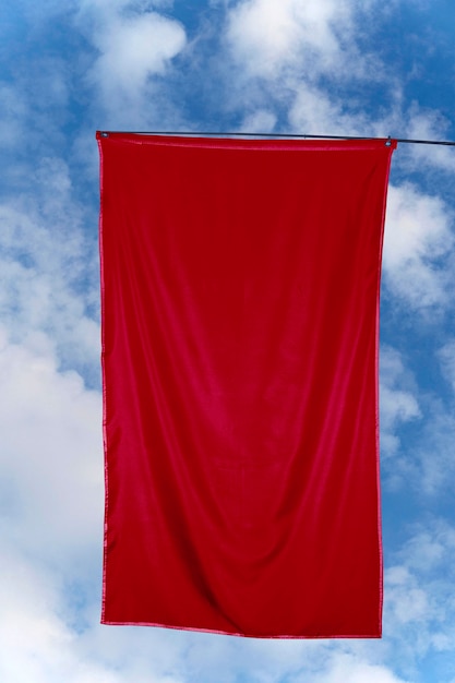 Free Photo isolated red flag in nature