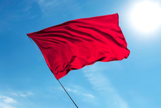 Isolated red flag in nature