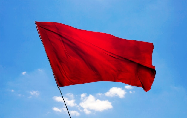 Isolated red flag in nature