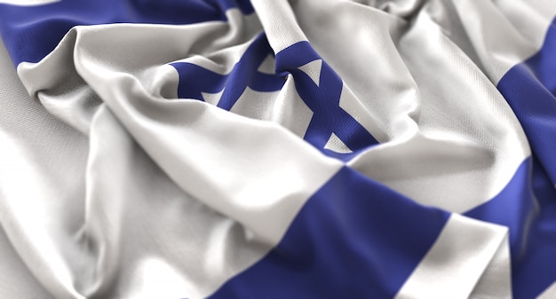 Free photo israel flag ruffled beautifully waving macro close-up shot