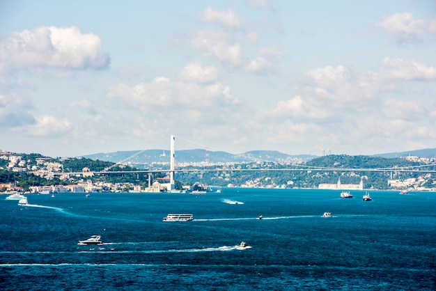 Istanbul&#39;s ocean scene with cruise ship