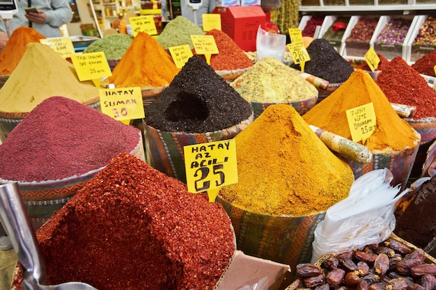 Free Photo istanbul spice bazaar turkish spices for sale