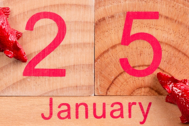 Free Photo january date on wood for chinese new year