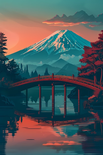 Free photo japan background digital art