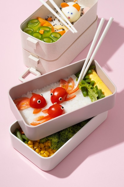 Japanese bento box assortment