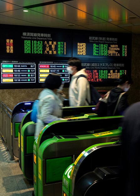 Japanese subway system passenger information display screen