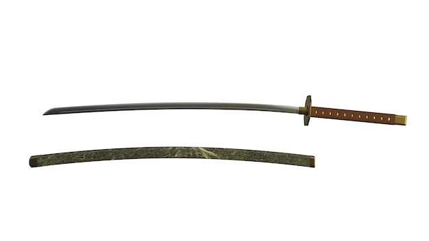 Free photo japanese sword render 3d illustration