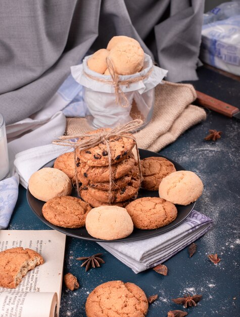 Jar of biscuits and plate of sweeties