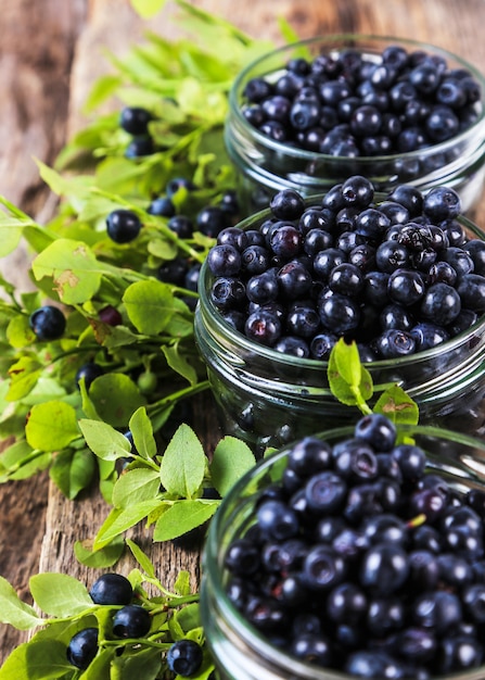 Free photo jar of blueberries