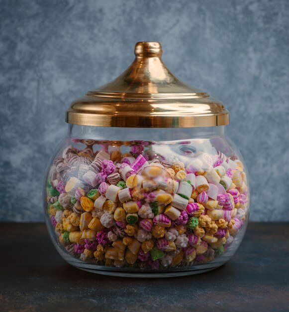 jar of sweets on the table