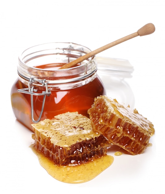 Jar with fresh honey